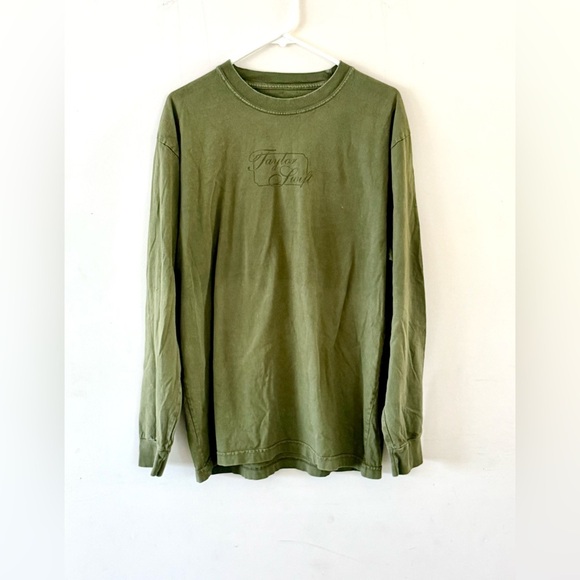 Taylor Swift Tops - Taylor Swift Evermore Rare Officisl Olive Green Long-Sleeve Crewneck Shirt, XL
